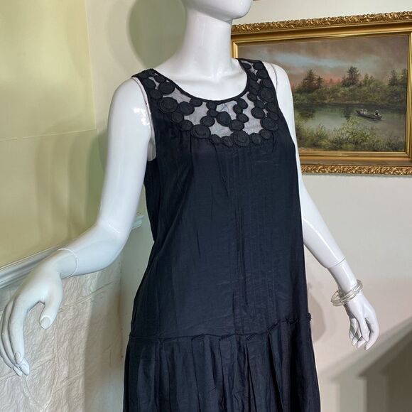 Bruuns Bazaar Copenhagen LBD Silk & Cotton Blend Black Dress - Picture 8 of 12